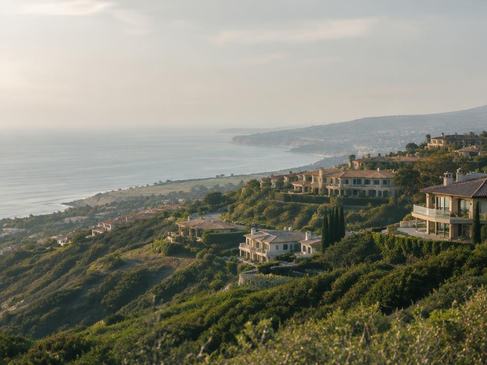Hillside homes in Newport Coast overlooking the Pacific Ocean