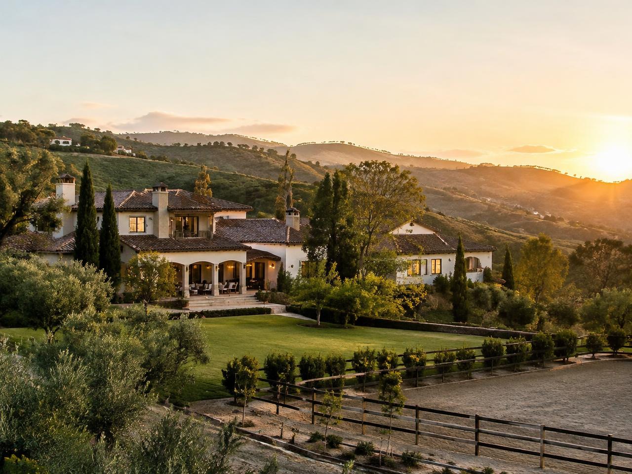 Hacienda-style estate among rolling hills in San Juan Capistrano